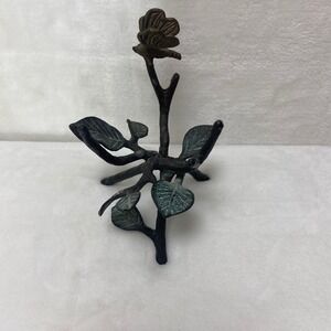 Bronze Metal Thingamajig Butterfly on Branch Figurine Sculpture‎